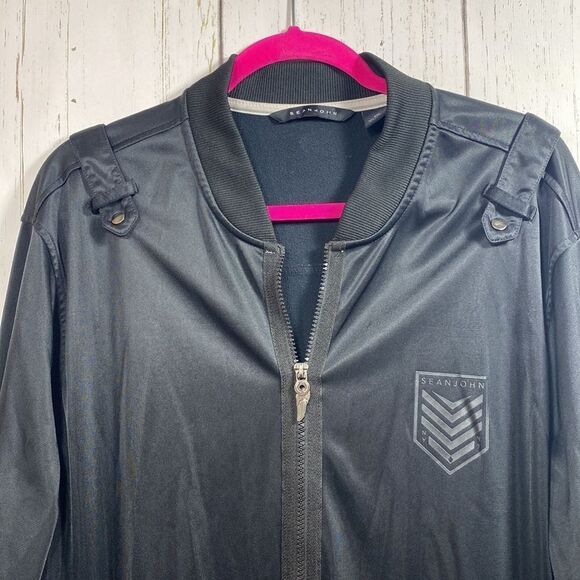Sean John Mens Black Full Zip Track Jacket - Picture 9 of 16